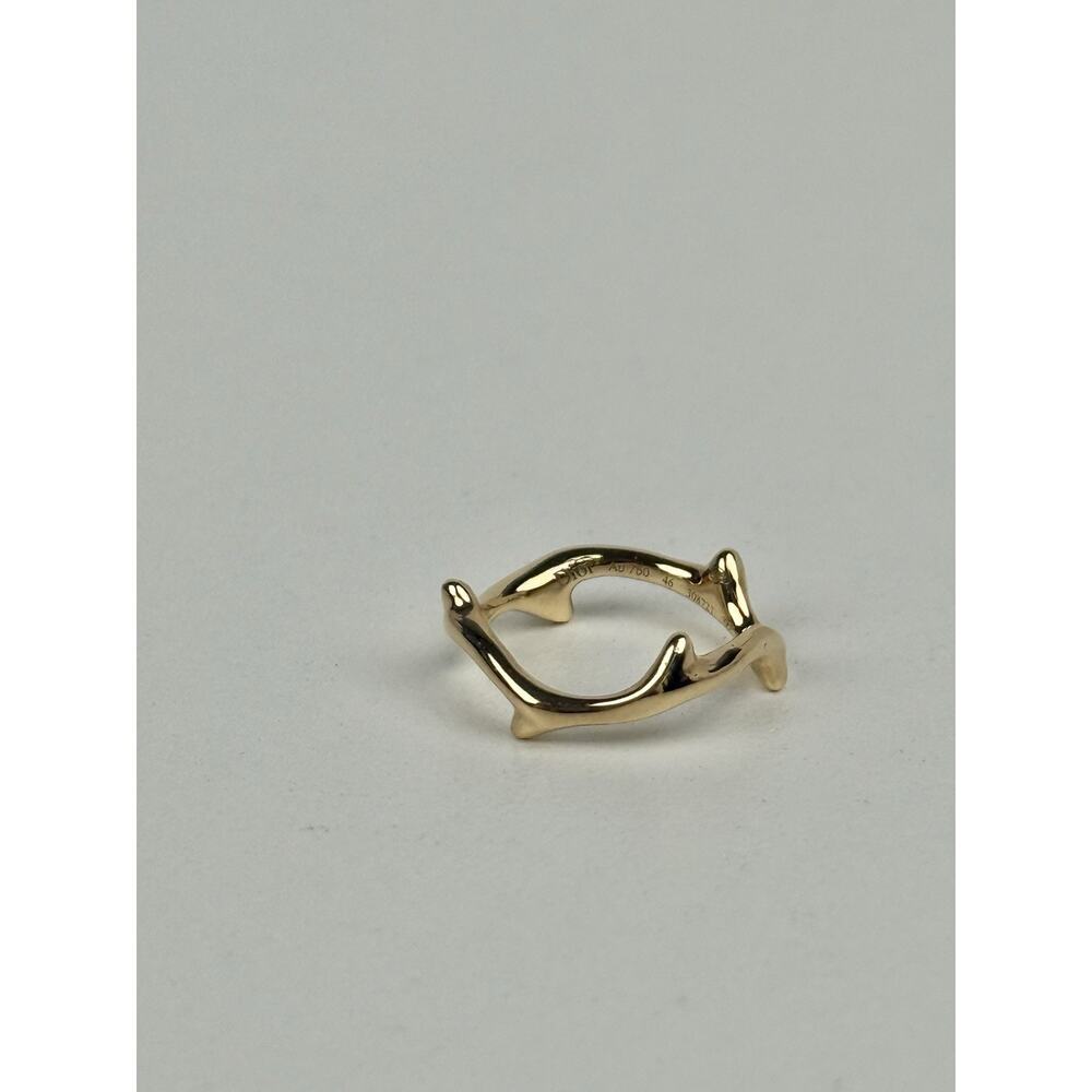 Dior 18K Yellow Gold Bois de Rose Ring 46 (Size 3) - Picture 8 of 9